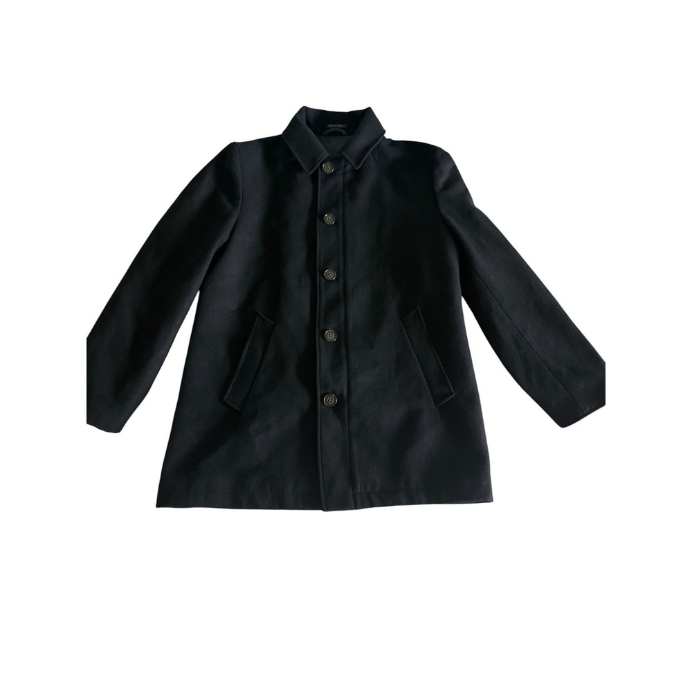 LAUREN Ralph Lauren Mens Jacket Medium 38-40 Black Overcoat Wool Blend Pea Coat